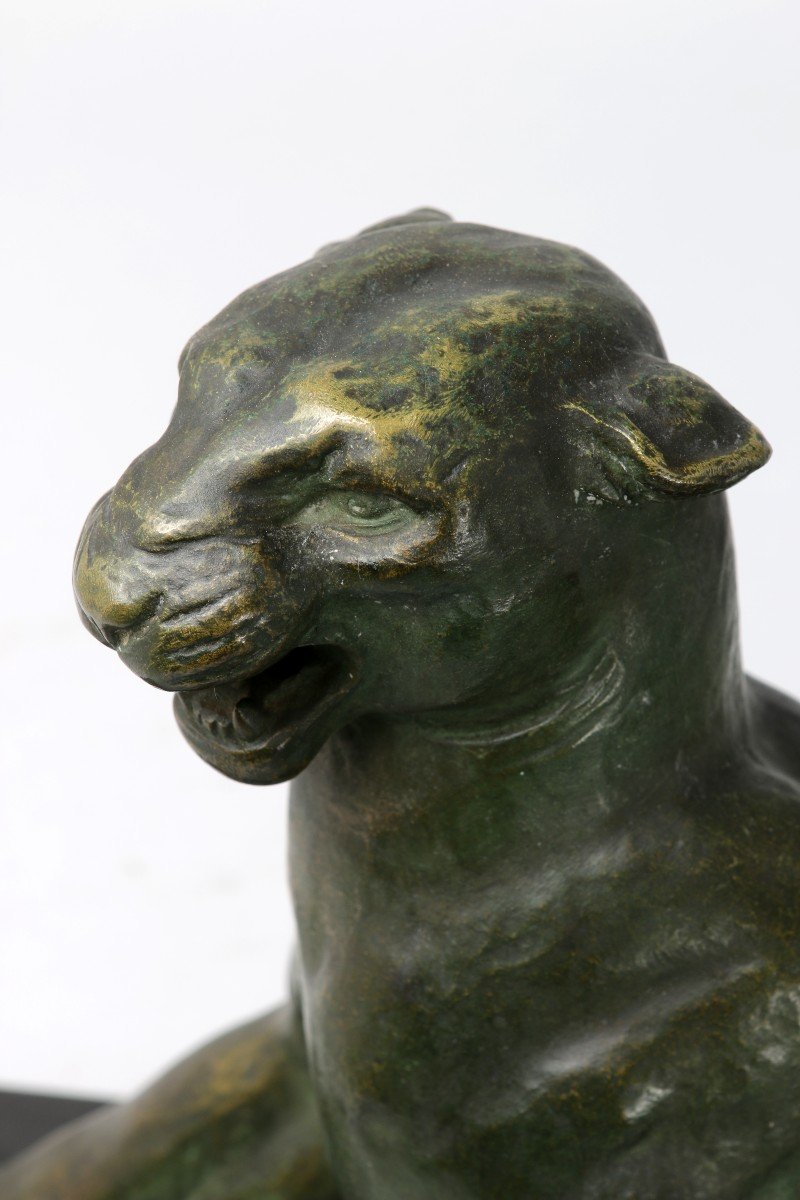 Art Deco  Lioness Bronze-photo-6