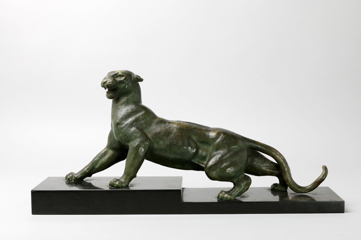 Art Deco  Lioness Bronze