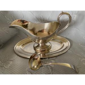 Gravy Boat With Tray And Ladle “christofle”