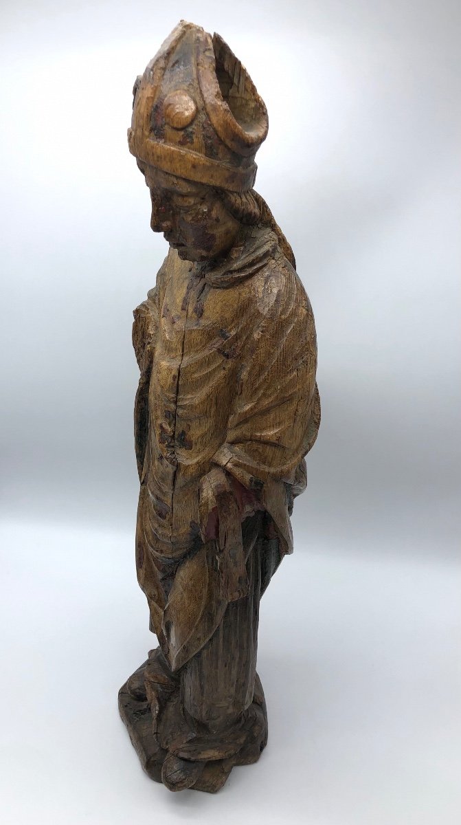 XVI Flanders Religious Oak Statue Of Saint Eloy 67 Cm -photo-2