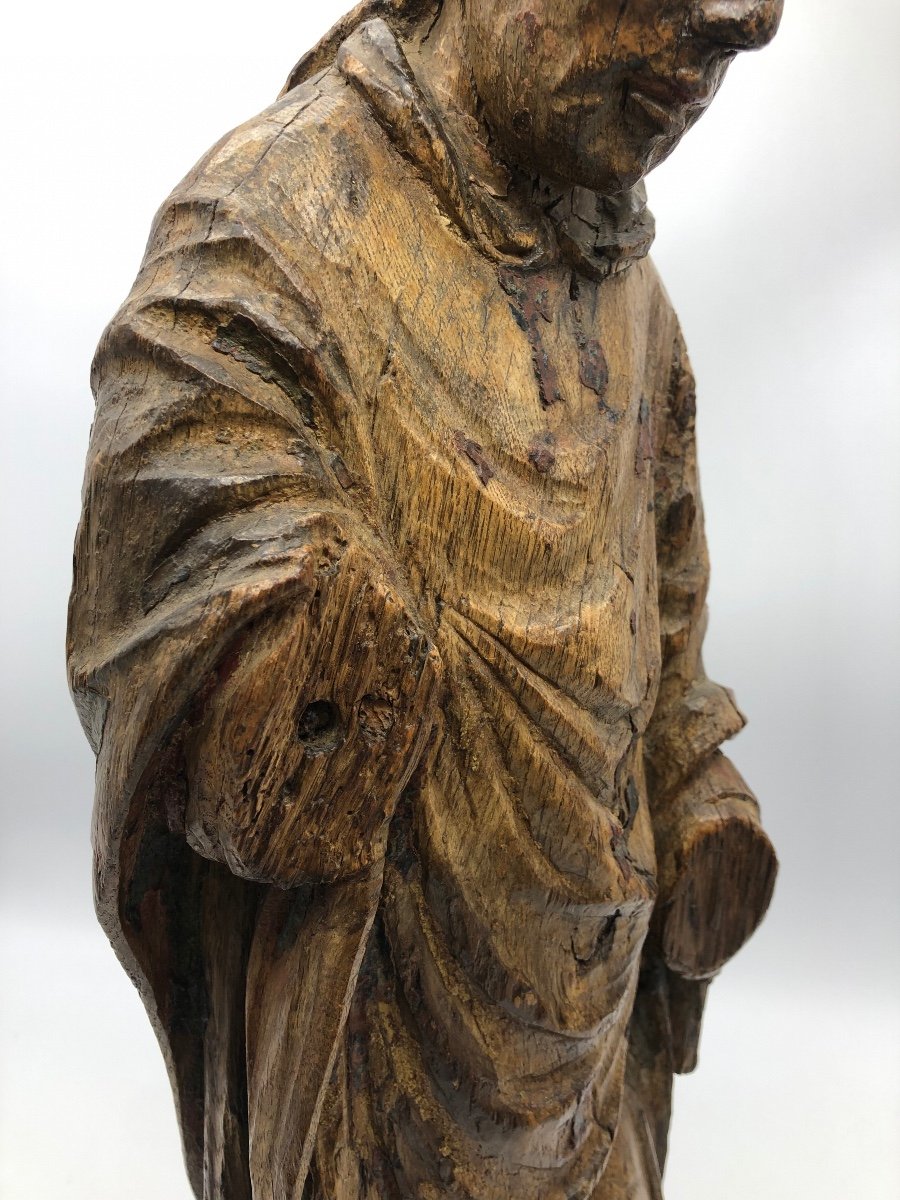 XVI Flanders Religious Oak Statue Of Saint Eloy 67 Cm -photo-8