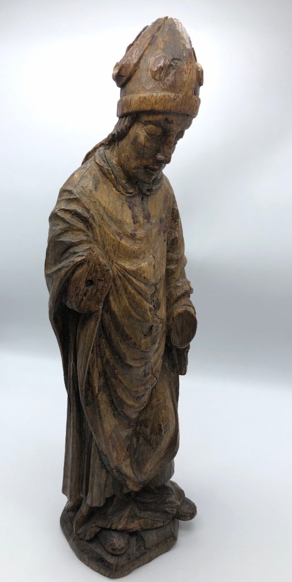 XVI Flanders Religious Oak Statue Of Saint Eloy 67 Cm 