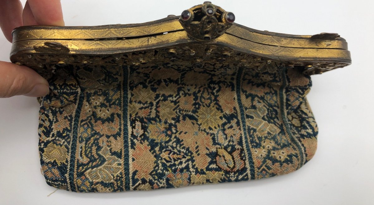 France Ancien Sac à Bijoux Brodé Vers 1800  Fermoir Avec Bijoux  -photo-7