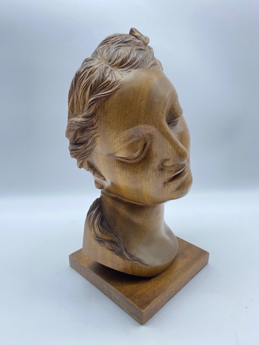 Art Deco Period Bust Wooden Classical Sculpture Head Of Venus -photo-7