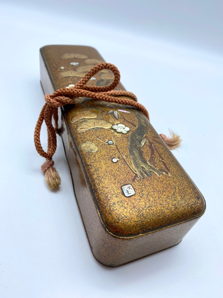 Japan Meiji Period Antique Fubako Maki-e Box With Marquise De Sévigné-photo-2