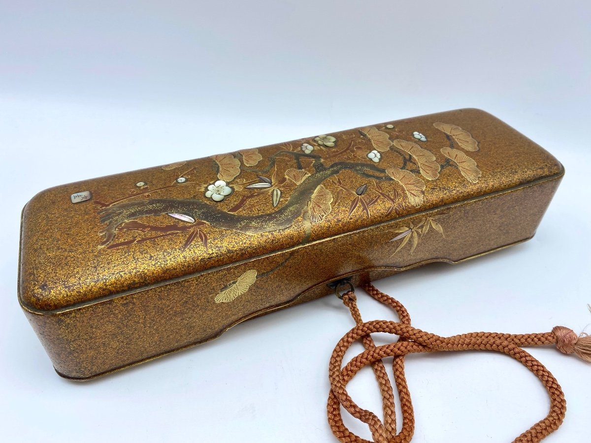 Japan Meiji Period Antique Fubako Maki-e Box With Marquise De Sévigné