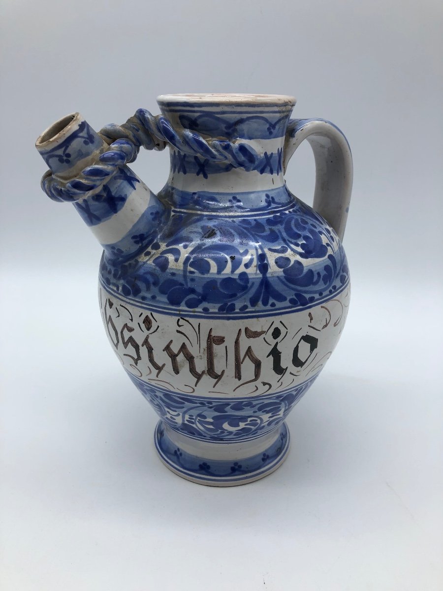 Majolica Antique Jug Bassano Veneto XIX Century 'orcioli' Italy 