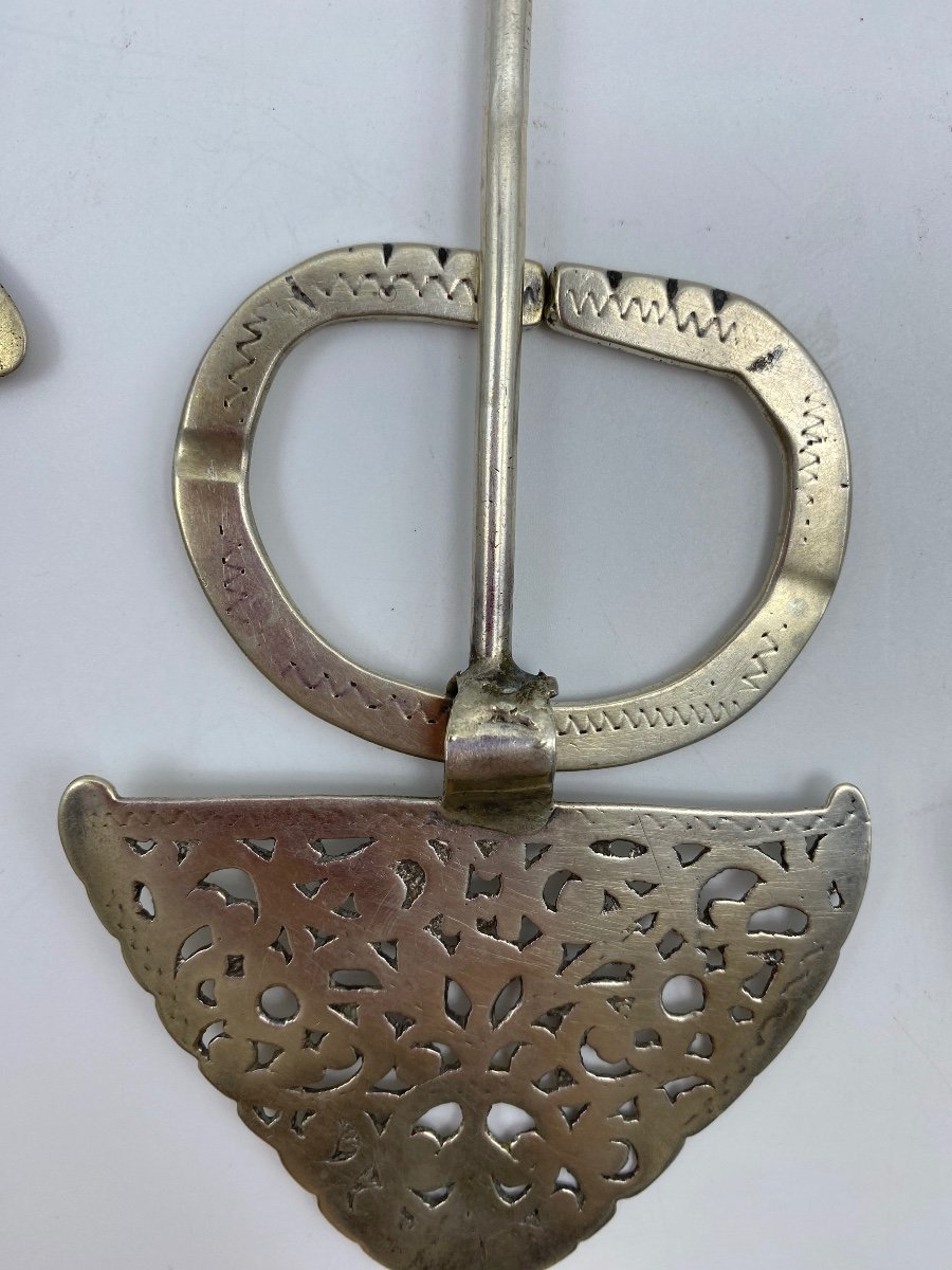 Moroccan Berber Ethnic Jewelry Solid Silver Brooches Fibulae -photo-1