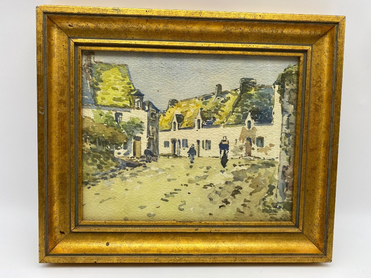 France Early 20th Century Three Watercolor Paintings By A. Comte De Penhouët-photo-2