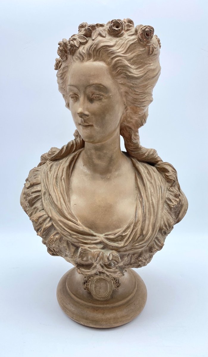 France XIX Siecle Charles Octave Lévy (1820-1899) Ancien Buste De Femme En Terracotta 