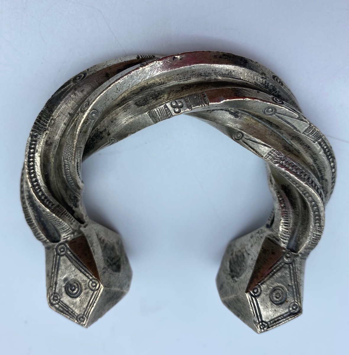 Antique Berber Tuareg Bracelet In Silver Alloy -photo-3