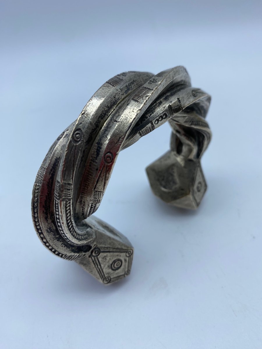 Antique Berber Tuareg Bracelet In Silver Alloy -photo-2