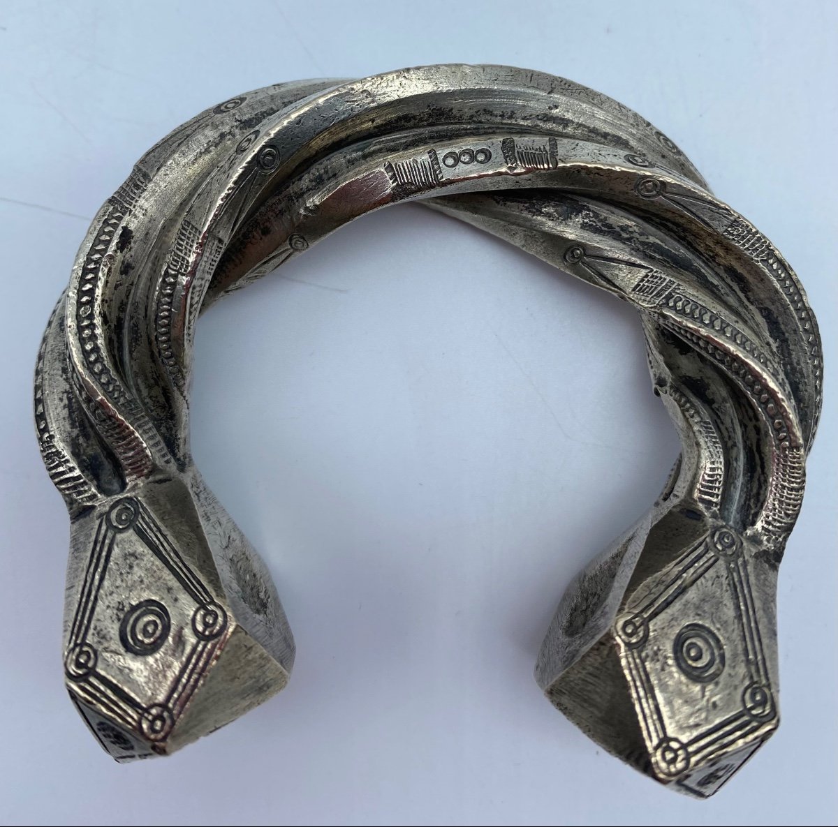 Antique Berber Tuareg Bracelet In Silver Alloy -photo-3