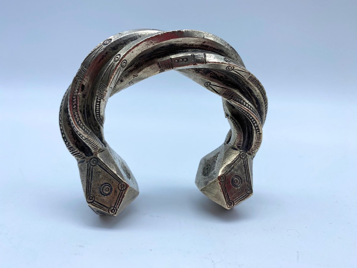 Antique Berber Tuareg Bracelet In Silver Alloy -photo-6