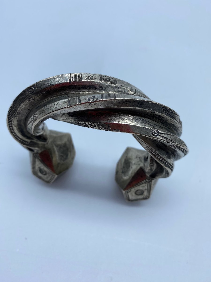 Antique Berber Tuareg Bracelet In Silver Alloy -photo-7