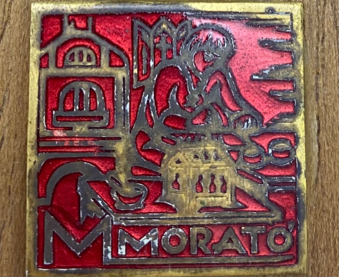 Modest Morató Ojer (1909-1993) Enameled Copper Limoges Plaque Haut Epoque Style Crucifixion-photo-2