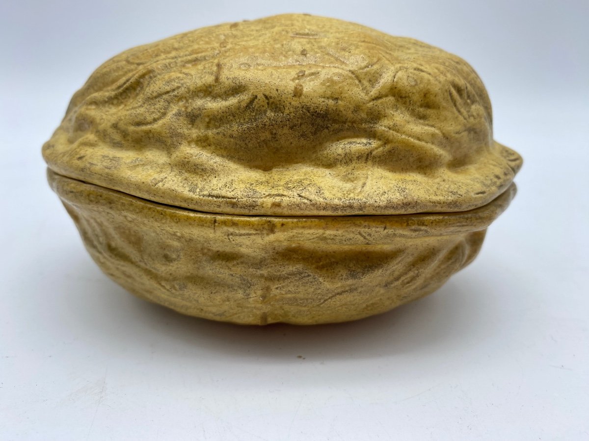 Paul Millet Sèvres Art Deco Novelty Lidded Box Peanut -photo-4