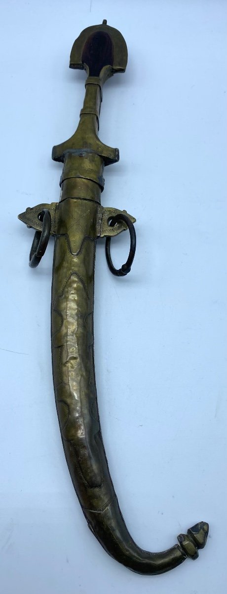 Antique  Koumiya Morocco - Moroccan - Berber Dagger - Silver Scabbard - Koumiyya Koummya-photo-5