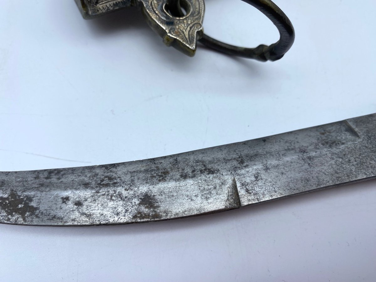 Antique  Koumiya Morocco - Moroccan - Berber Dagger - Silver Scabbard - Koumiyya Koummya-photo-6