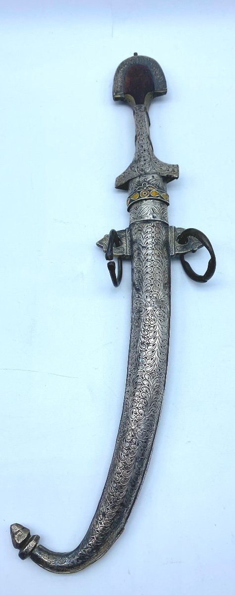 Antique  Koumiya Morocco - Moroccan - Berber Dagger - Silver Scabbard - Koumiyya Koummya