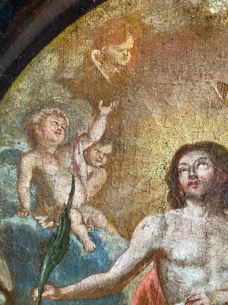 Tableau à l'Huile Sur Toile Du XVI/XVII Siècle La Résurrection Du Christ école Flamande-photo-1