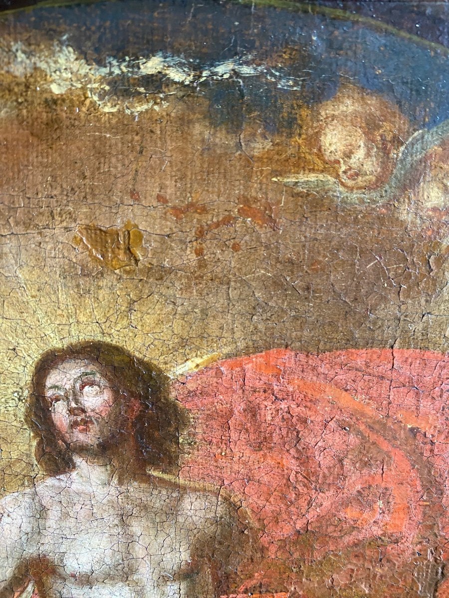 Tableau à l'Huile Sur Toile Du XVI/XVII Siècle La Résurrection Du Christ école Flamande-photo-5