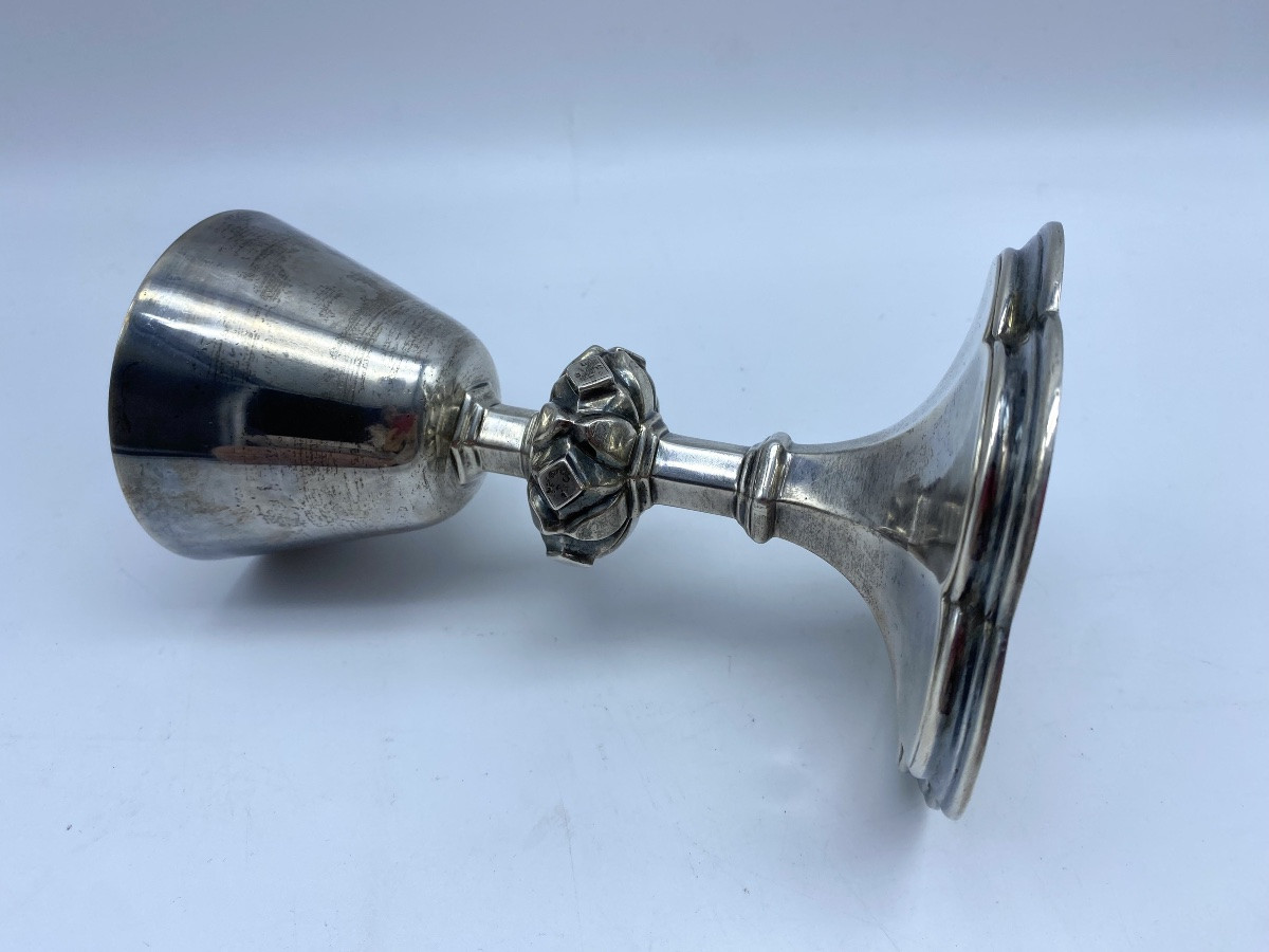 Sterling Silver Altar Chalice By Frederick Osborne & Co Of London Uk-photo-3