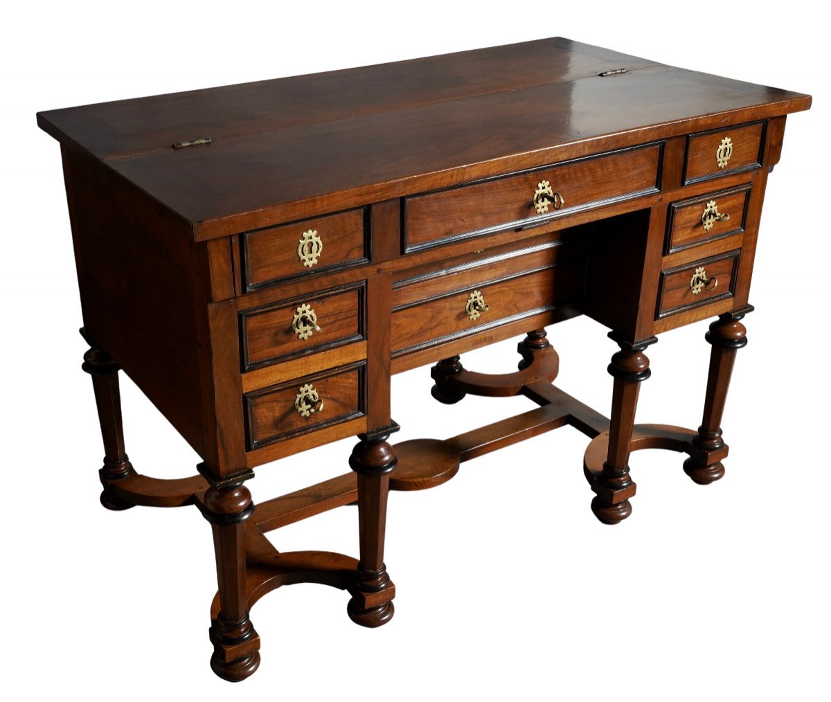 Large Mazarin Desk In Solid Walnut-photo-4