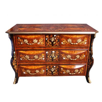 Rare Mazarine Commode In Jasmine Period XIX