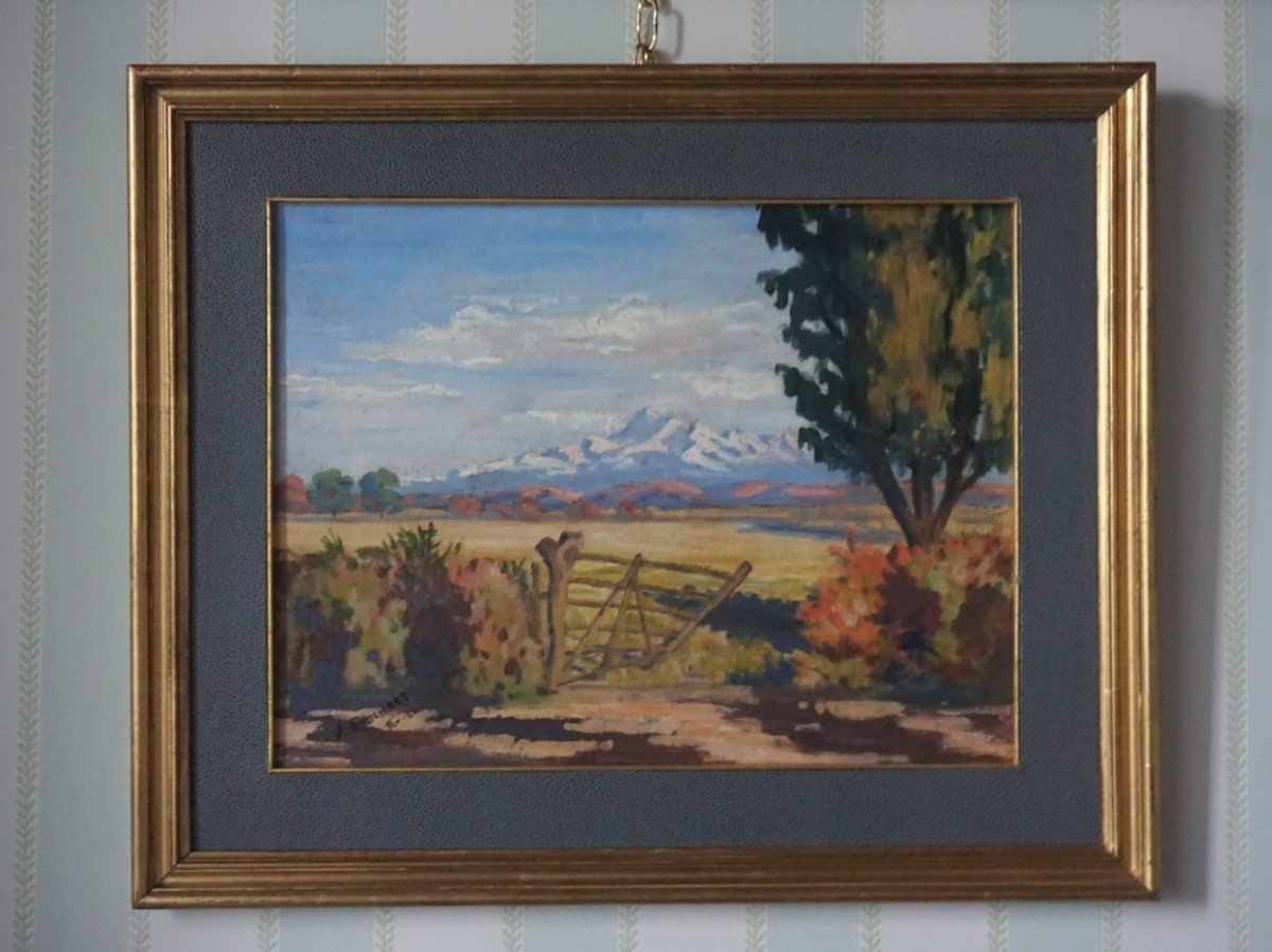 Mountain Landscape / Auvergne? Puy-de-sancy? / Signed And Dated 1921 / Oil On Canvas-photo-2