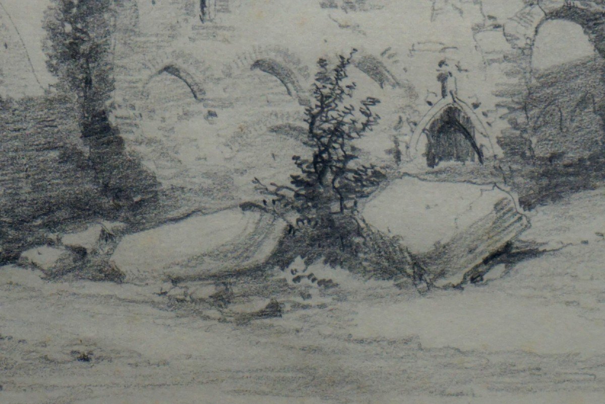 JULES NOËL (1810-1881) / BORD DE MER À LA VIELLE ÉGLISE   / dessin-photo-3