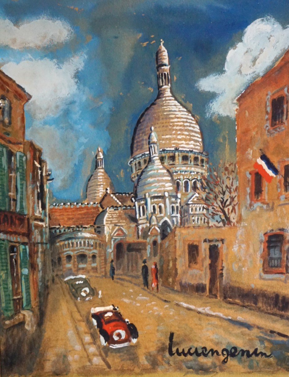 LUCIEN GENIN (1894-1953) / PARIS / MONTMARTRE / SACRE CŒUR / huile sur carton