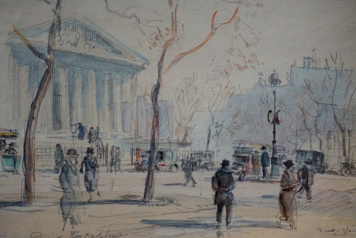 PARIS / PLACE DE LA MADELEINE / ANNÉES  1920 / EUGÈNE VÉDER (1876-1936)-photo-3