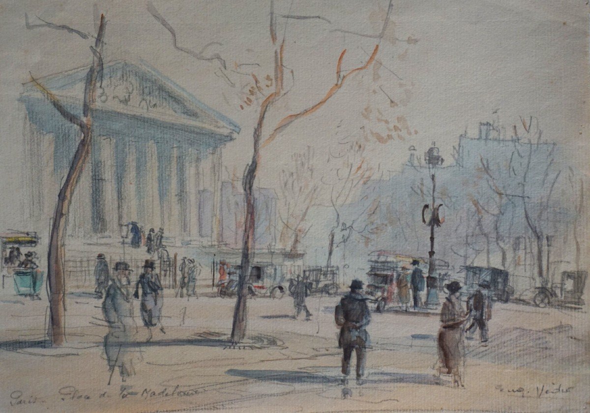 PARIS / PLACE DE LA MADELEINE / ANNÉES  1920 / EUGÈNE VÉDER (1876-1936)