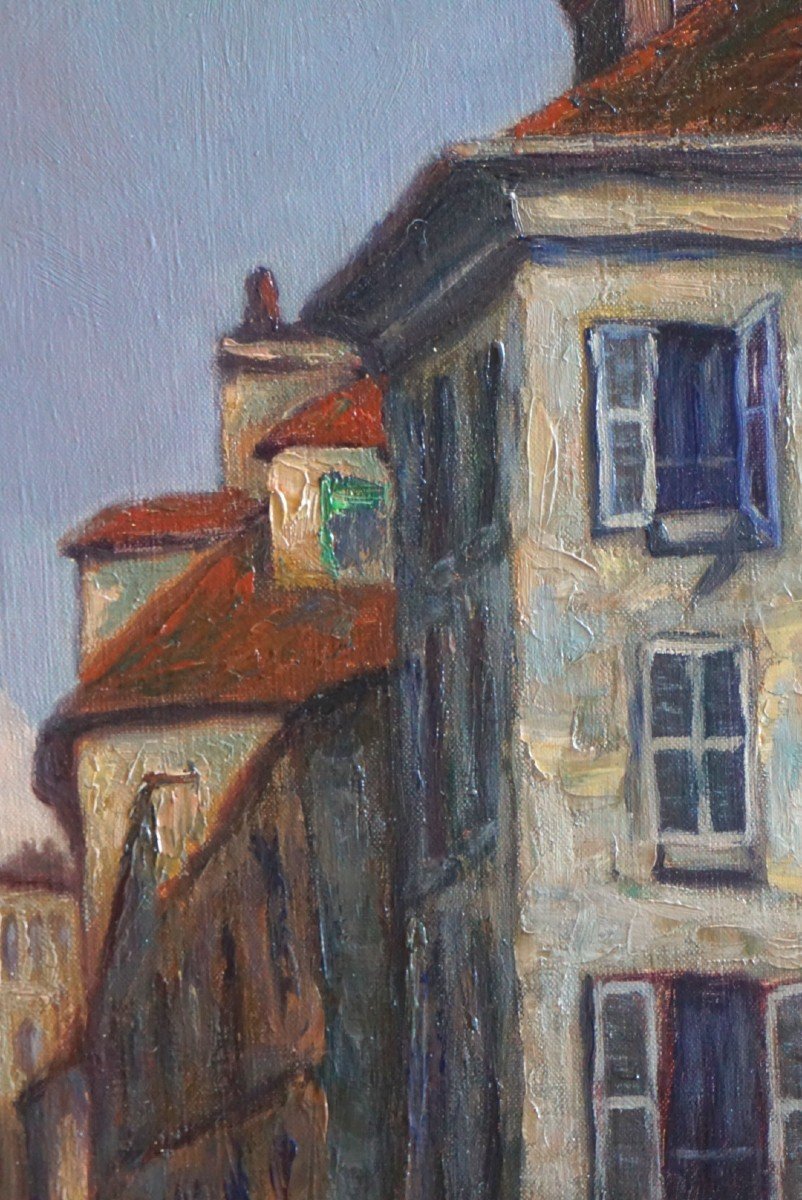 PARIS /  RUE NORVINS / MONTMARTRE / WLADYSLAW CEGLA /huile sur toile-photo-1