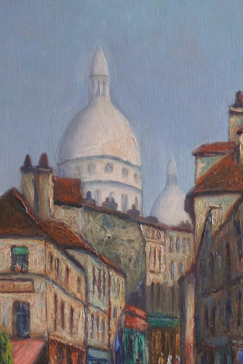 PARIS /  RUE NORVINS / MONTMARTRE / WLADYSLAW CEGLA /huile sur toile-photo-3