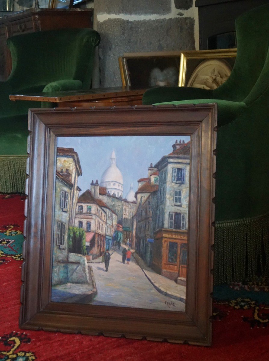 PARIS /  RUE NORVINS / MONTMARTRE / WLADYSLAW CEGLA /huile sur toile-photo-7