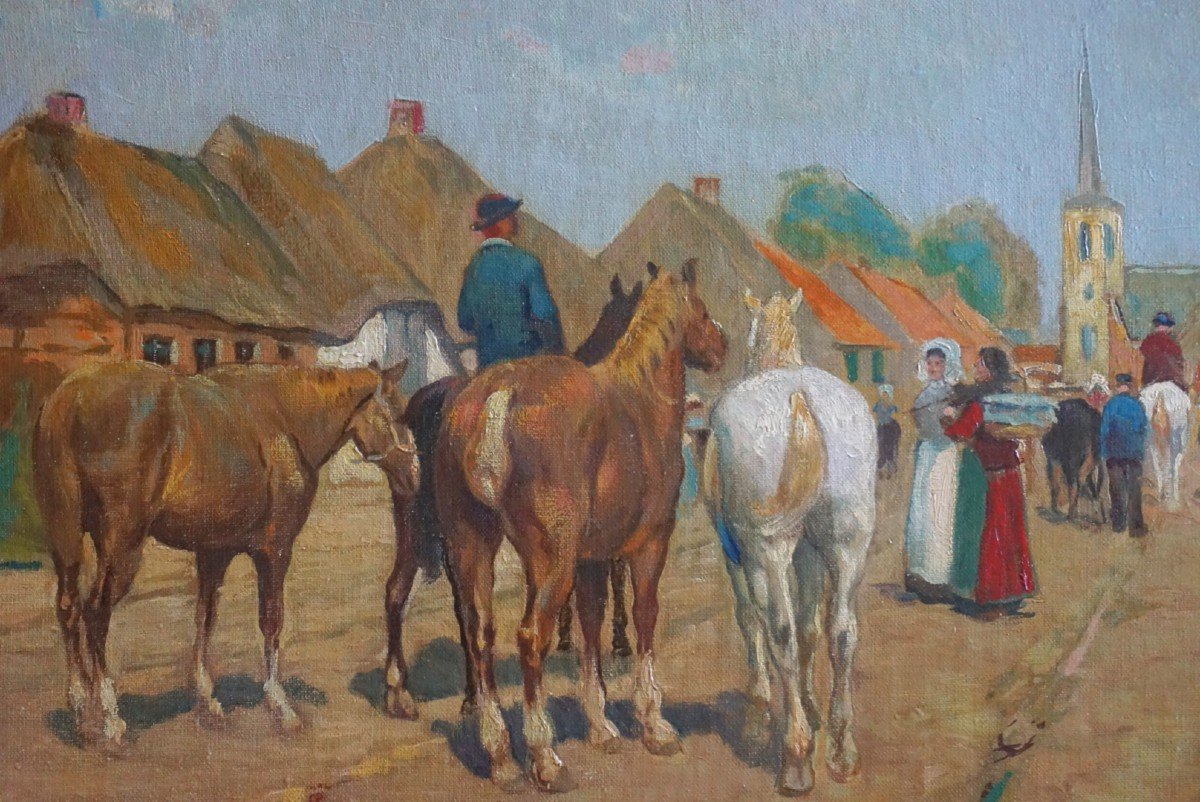 ÉCOLE BELGE / FLANDRES / ARMAND LAUREYS (1867-1925) / huile sur toile-photo-1