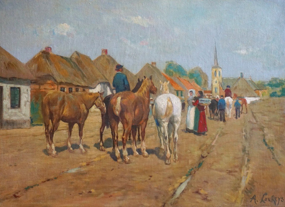 ÉCOLE BELGE / FLANDRES / ARMAND LAUREYS (1867-1925) / huile sur toile