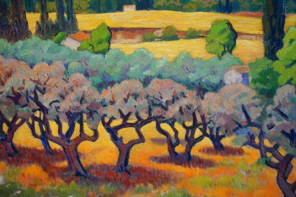 ÉMILE COLINUS (1884-1966) / LES ALPILLES / PROVENCE / HUILE SUR TOILE-photo-4