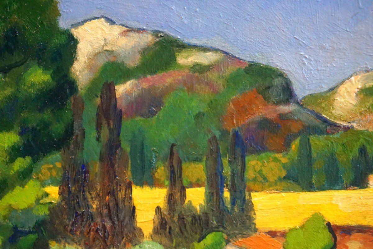 ÉMILE COLINUS (1884-1966) / LES ALPILLES / PROVENCE / HUILE SUR TOILE-photo-1