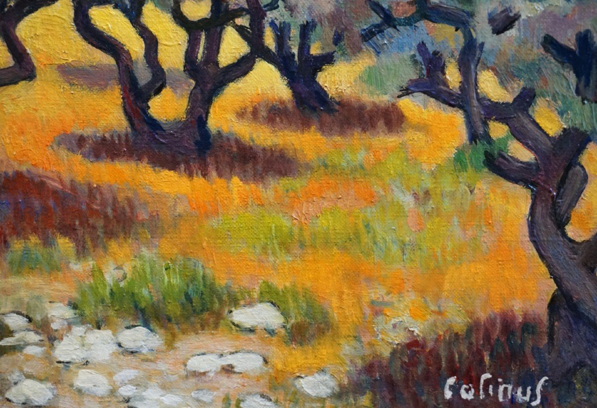 ÉMILE COLINUS (1884-1966) / LES ALPILLES / PROVENCE / HUILE SUR TOILE-photo-3