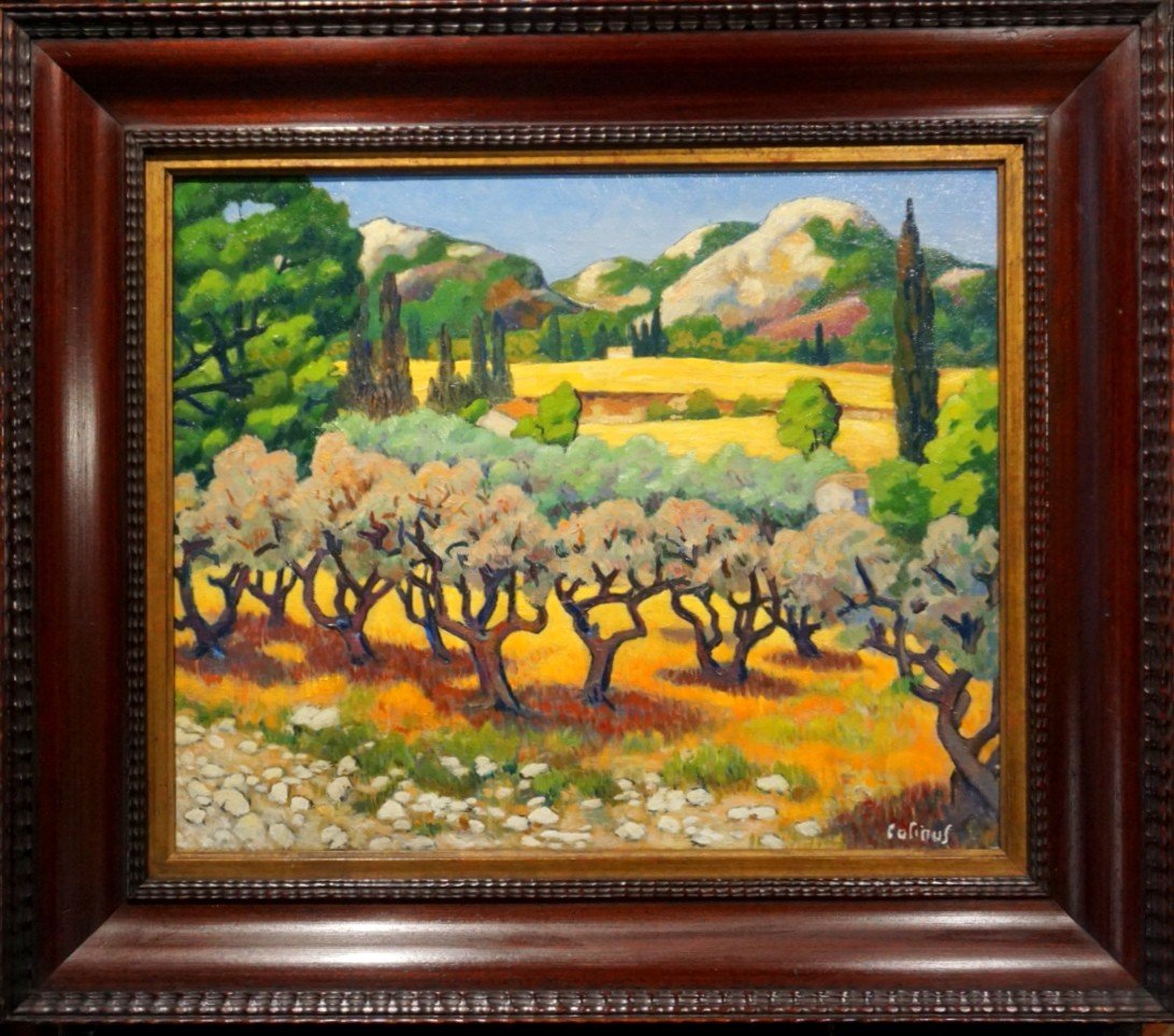 ÉMILE COLINUS (1884-1966) / LES ALPILLES / PROVENCE / HUILE SUR TOILE-photo-2