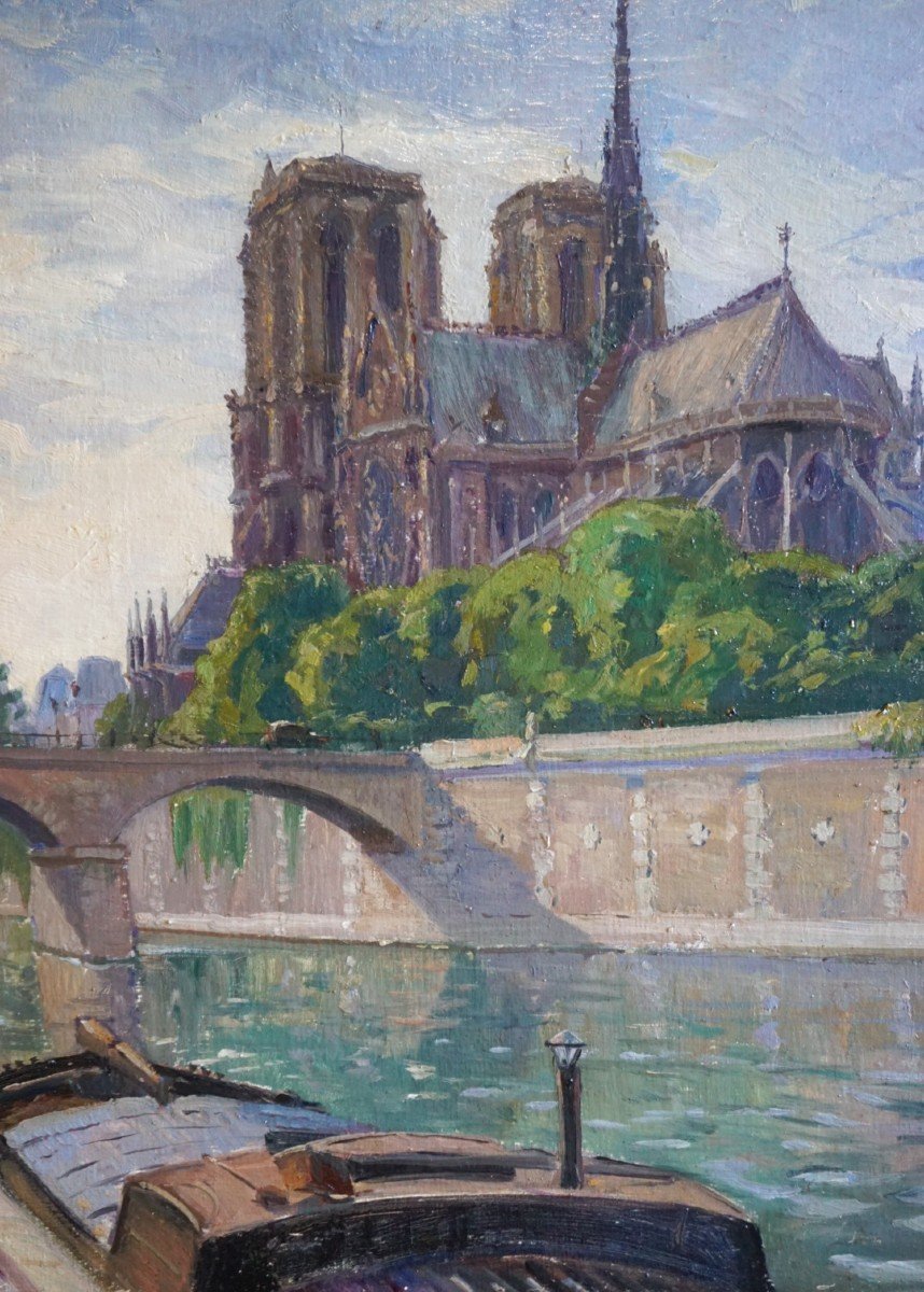 PARIS / LA SEINE ET NOTRE DAME / ANNÉES 20 / ALFDRED A. DEBERGUES (1873-1948)-photo-2