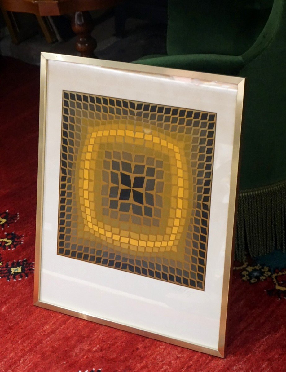 VICTOR VASARELY (1906-1997) / SERIGRAPHIE SIGNÉE ET NUMÉROTÉE / ART OPTIQUE-photo-3