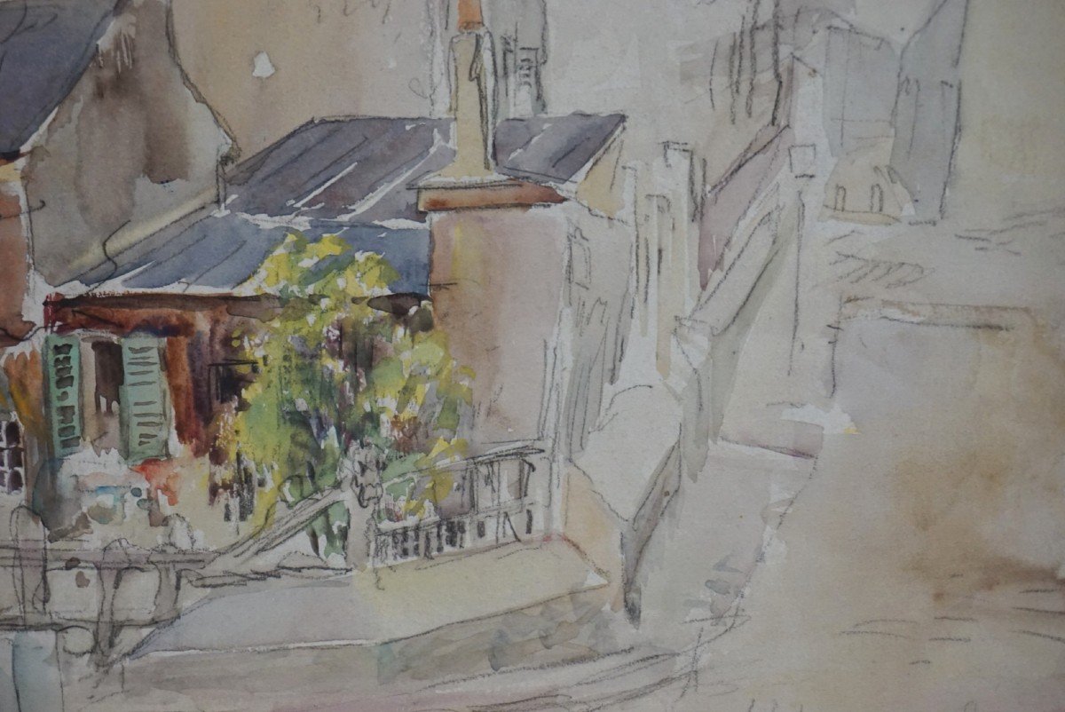 PARIS / CABARET AU LAPIN AGILE / MONTMARTRE / DATÉ 1921 / EUGÈNE VÉDER (1876-1936)/ AQUARELLE -photo-2