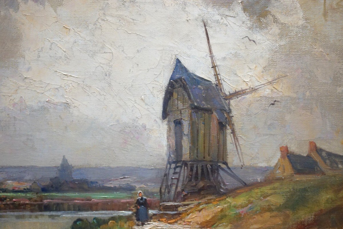 ALBERT HIRTZ (1898-1976) / LE MOULIN / Huile sur toile-photo-3