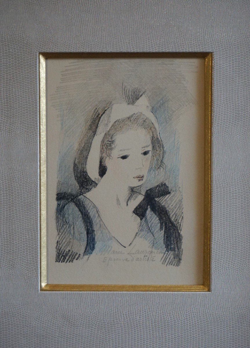 MARIE LAURENCIN (1883-1956) / LITHOGRAPHIE SIGNÉE PAR L'ARTISTE / CIRCA 1950-photo-1