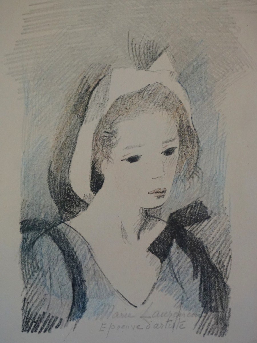 MARIE LAURENCIN (1883-1956) / LITHOGRAPHIE SIGNÉE PAR L'ARTISTE / CIRCA 1950