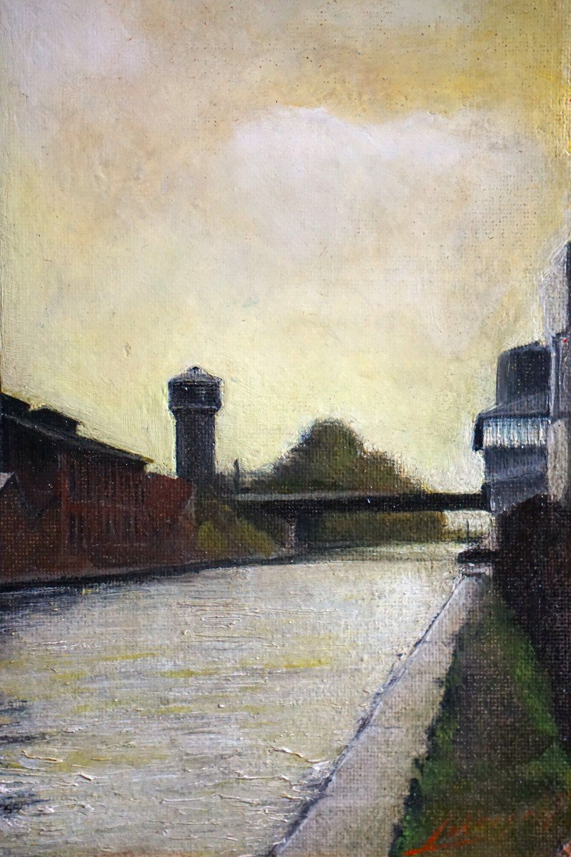  CANAL DE L' OURCQ À BONDY PRÈS DE PARIS / PAYSAGE INDUSTRIEL / 1961 / R LAVOIGNET / hsc-photo-2